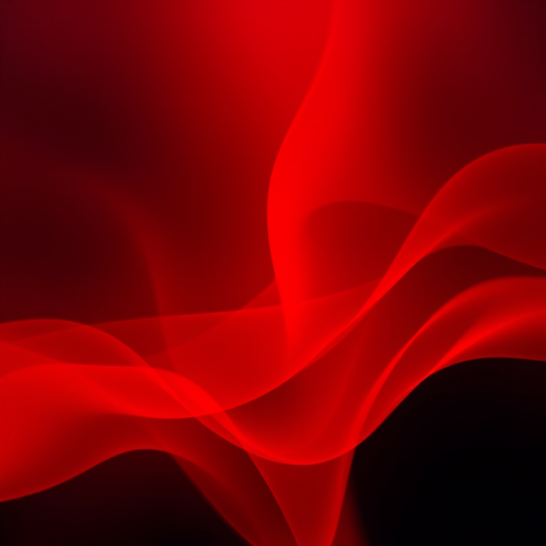 Create a vivid abstract image featuring deep red gradients and flowing shapes, captured with a Canon EOS R5, 50mm lens, f/1.8 aperture, ISO 100, 1/200s shutter speed, using a soft focus effect to enhance depth and richness in color.