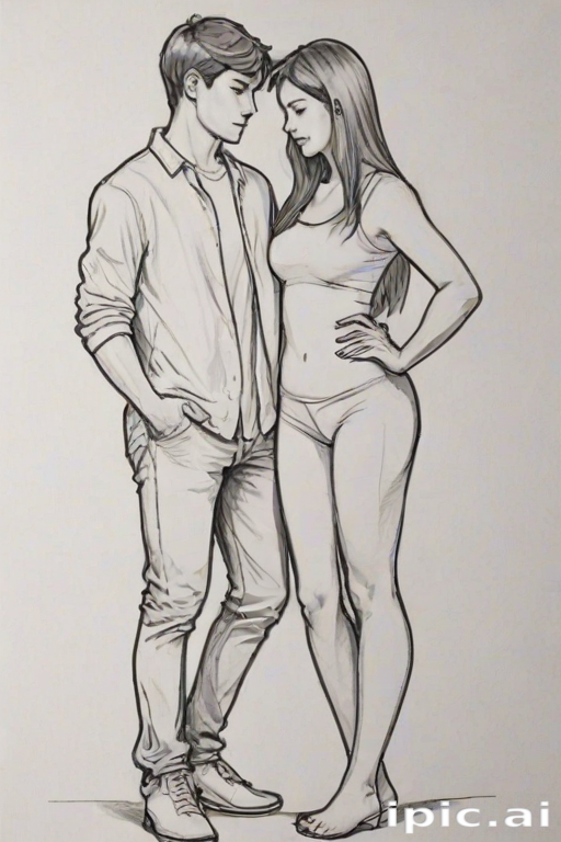 couples drawing poses