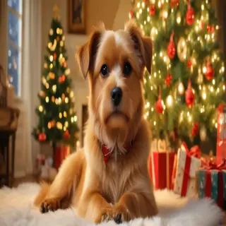 wallpaper christmas dog