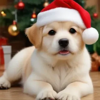 cute christmas dog wallpaper