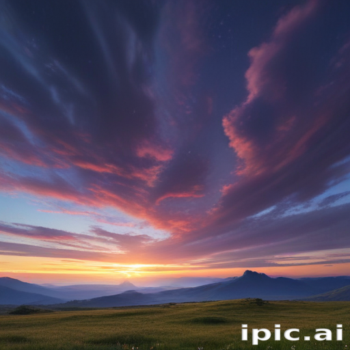 Stunning Sunset Over Majestic Mountains Under a Colorful Cloudy Sky