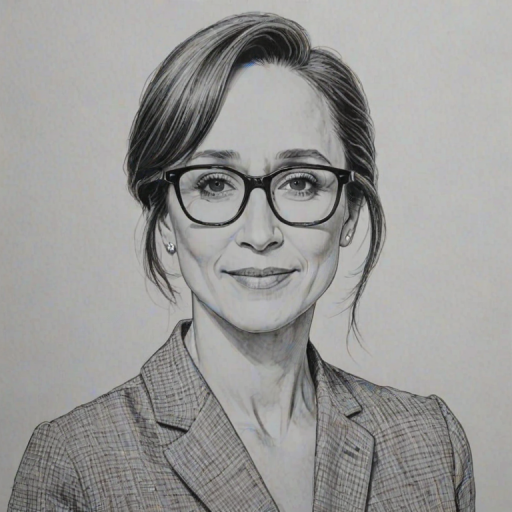 Beauteous Laurie Metcalf, pencil sketch, portrait of Ravishing woman 1965s in glasses, hair style beatnik, outline, clear lines, fine lines, 8k