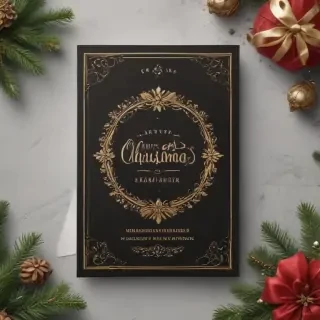 christmas card template psd