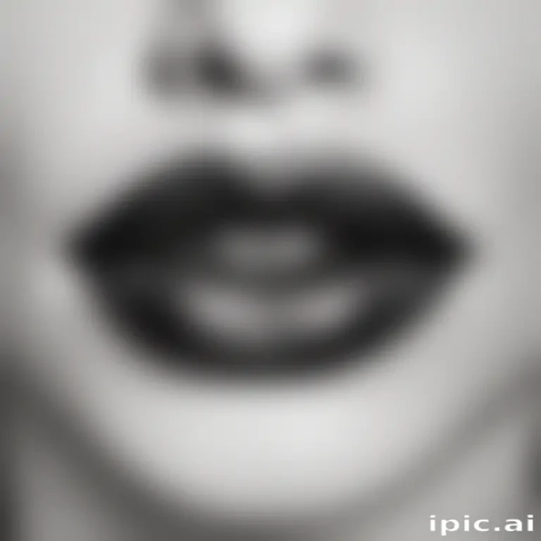 lips black and white clipart