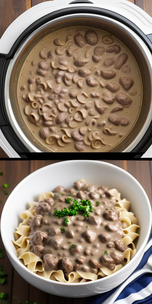 crock pot beef stroganoff with ground beef