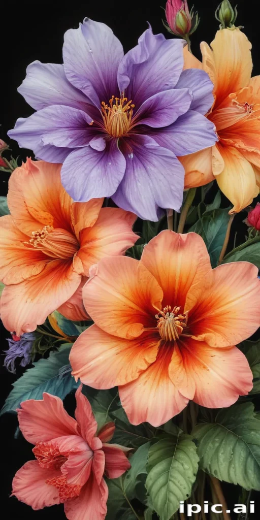 colourful flower drawing
