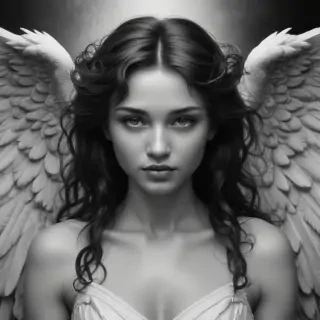 black and white angel drawings