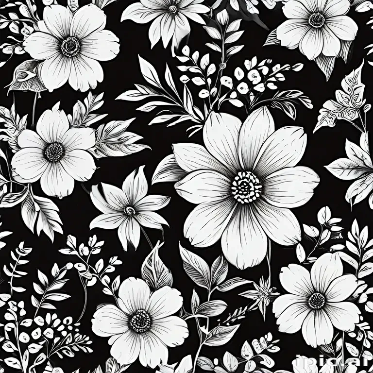 flower png black and white