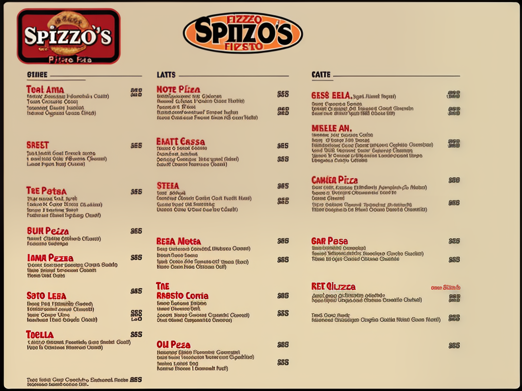 spiro's pizza & pasta menu