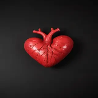 heart with black background