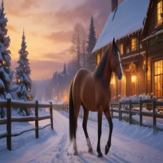 merry christmas images with horses