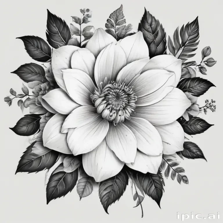 flower clip art black and white