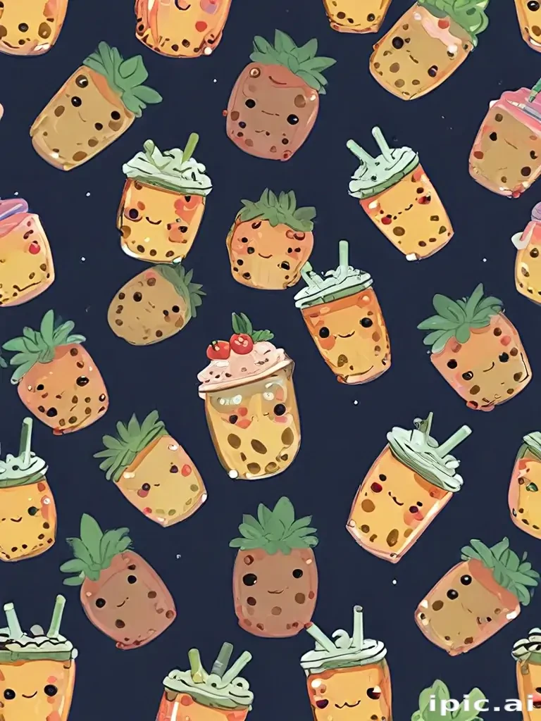 cute boba backgrounds