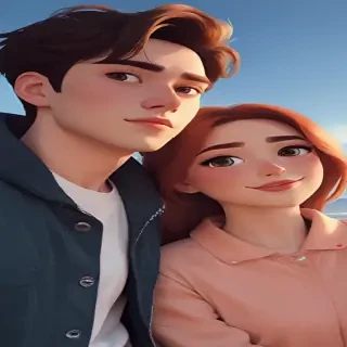 cartoon couple aesthetic