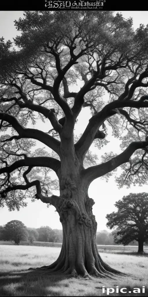 oak tree clipart black and white