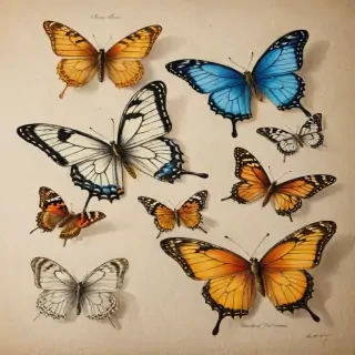 pictures of drawings of butterflies