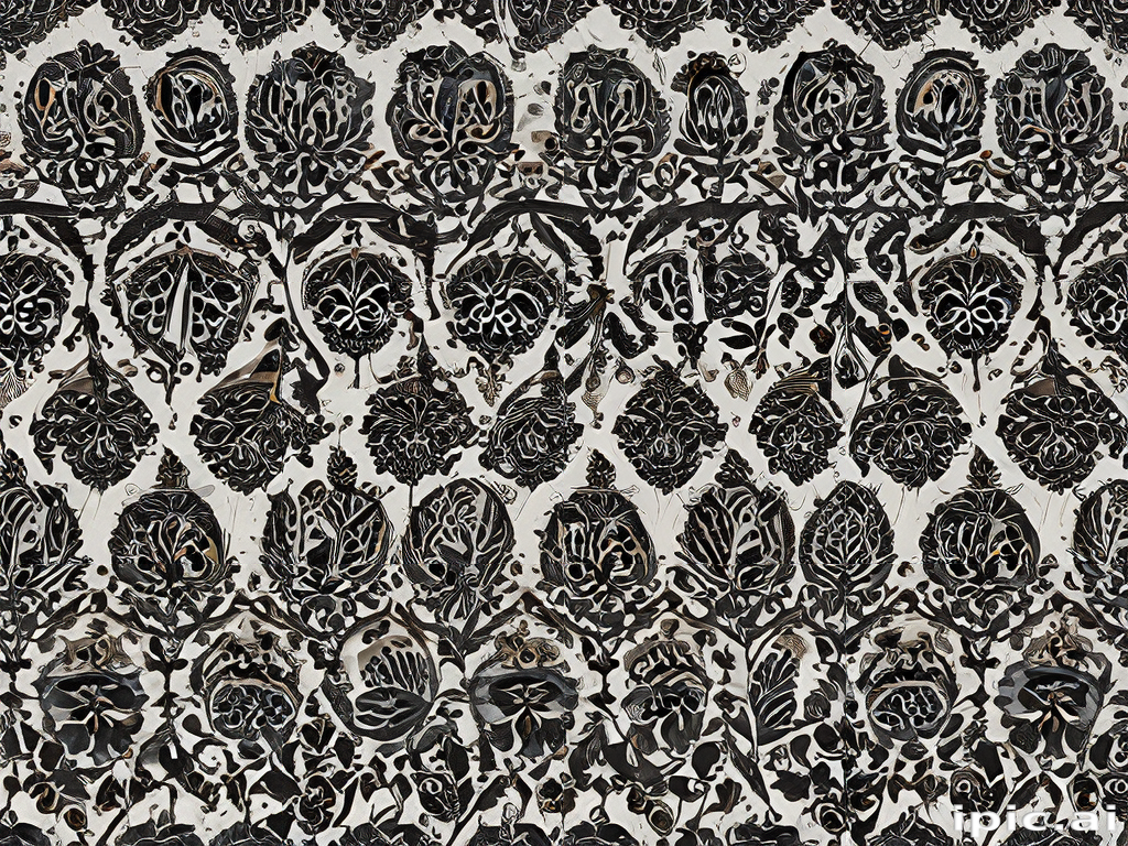 Intricate Black and White Floral Pattern with Elegant Traditional ...