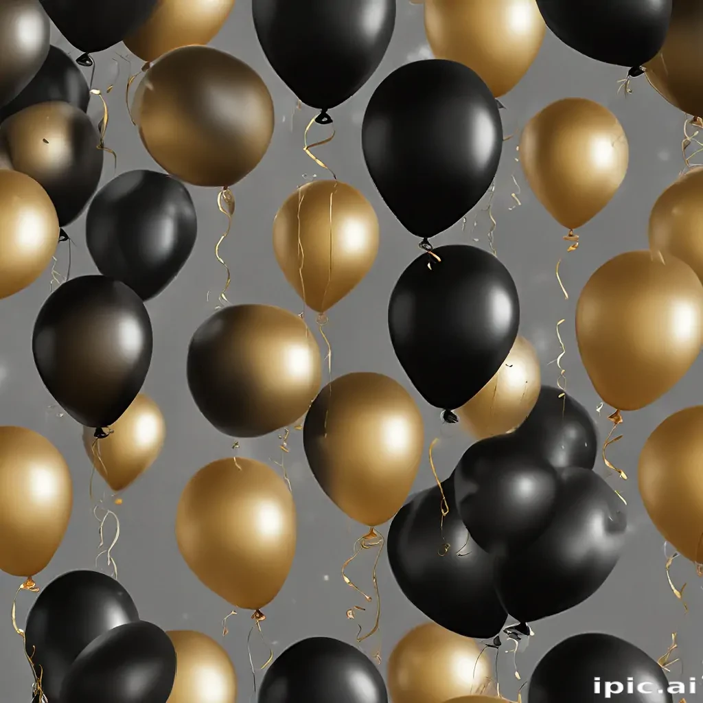 black and gold balloons png