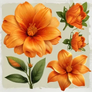 orange flower clipart