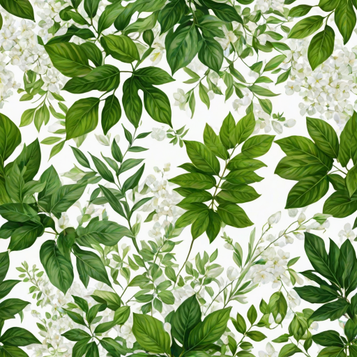 white and greenery background