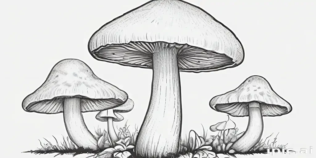 mushroom clip art black and white