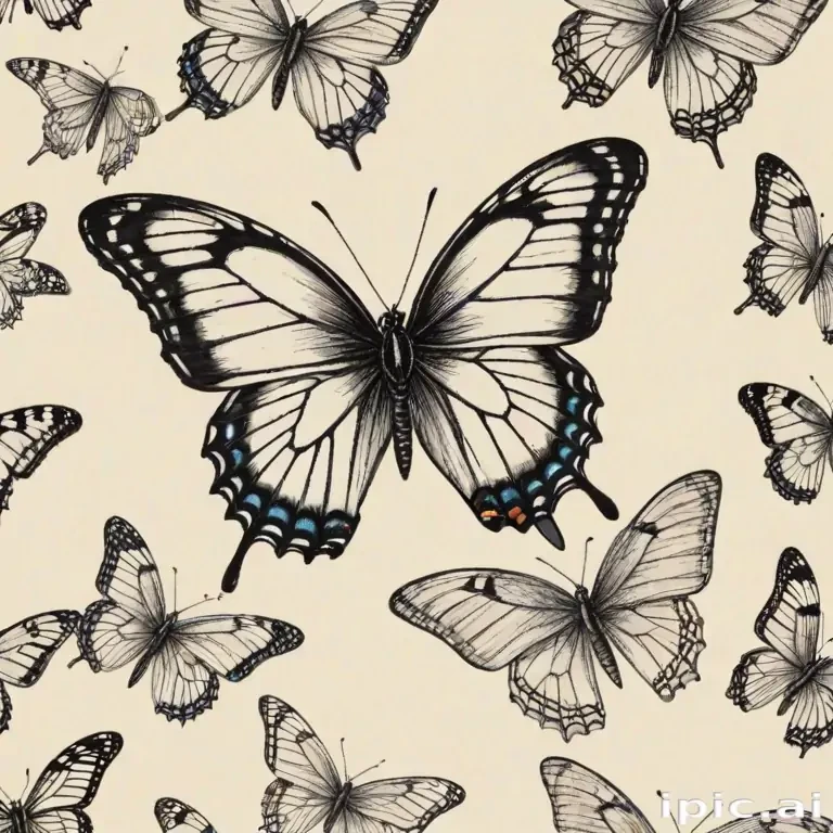pictures of drawings of butterflies