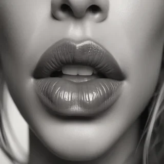 lips black and white clipart