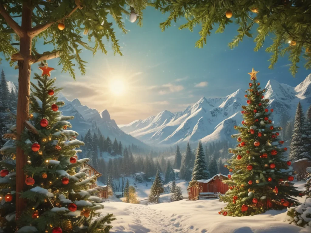 Enchanting Winter Wonderland: A Scenic Christmas Landscape with Snow ...