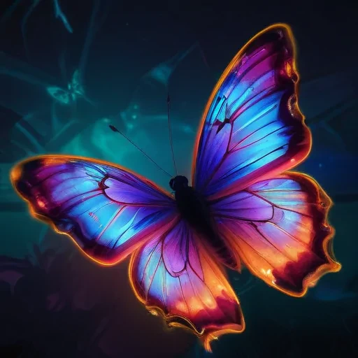 neon butterfly wallpaper