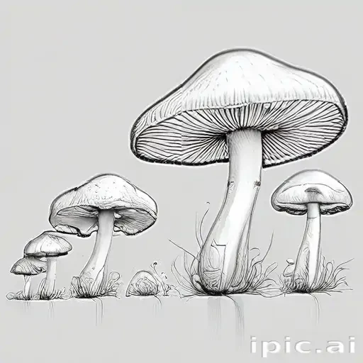 mushroom line art