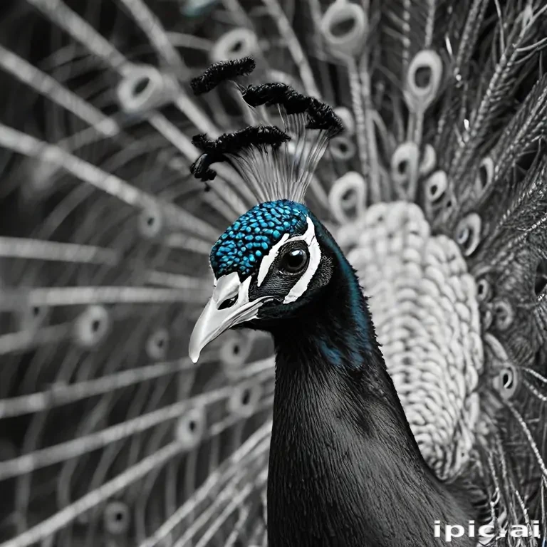peacock black and white