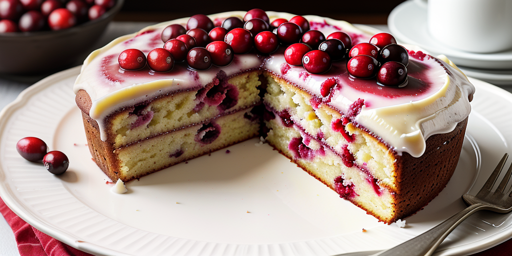 cranberry cake with butter sauce