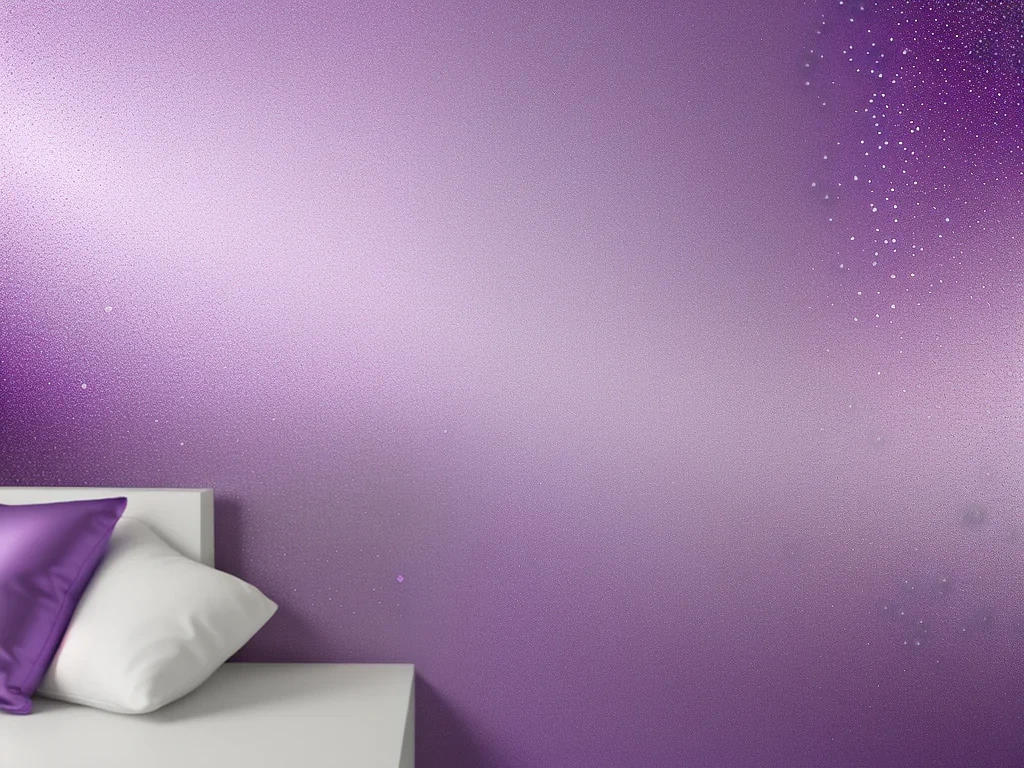 Elegant Purple Wall with Soft Textures and Decorative Cushions in View