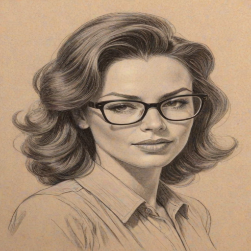Pleasing Krista Allen, pencil sketch, portrait of Dazzling woman 1942s in glasses, hair style beatnik, outline, clear lines, fine lines, 8k