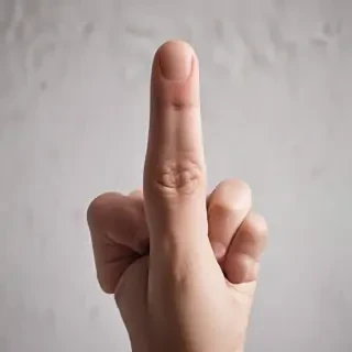 middle finger transparent