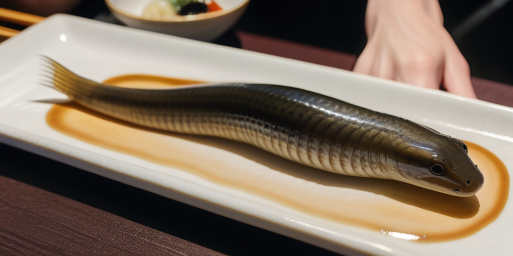 freshwater eel at a sushi bar