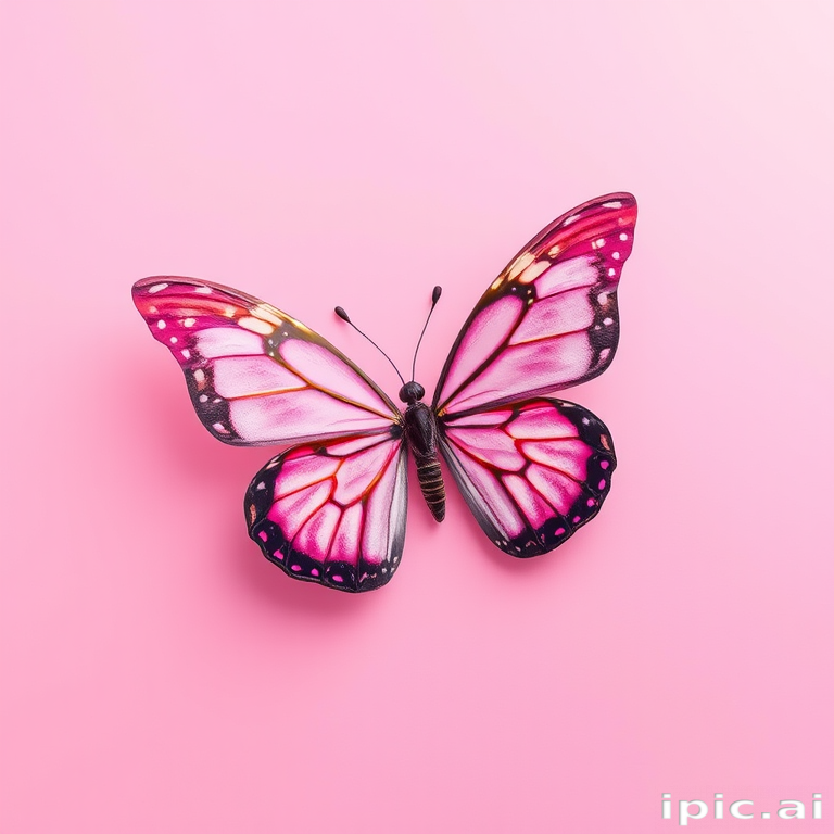 pink background butterfly