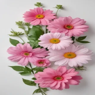 white background with flowers