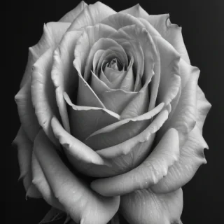 rose drawing black and white