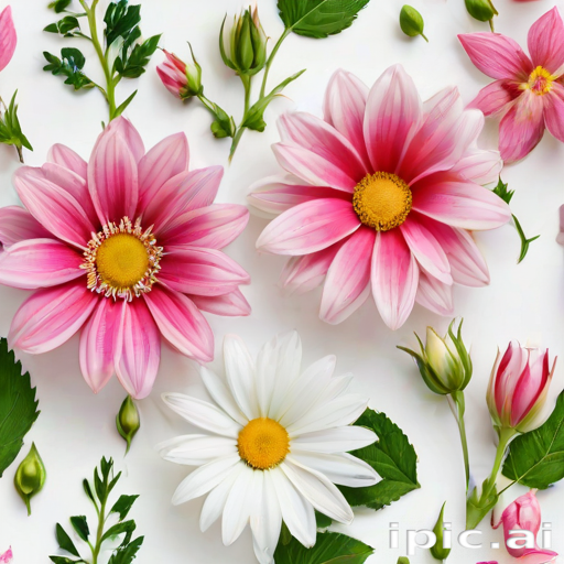 flowers white background