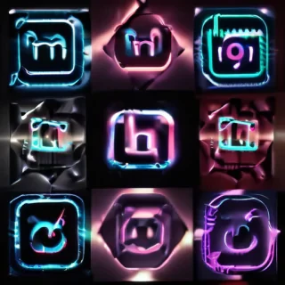 neon instagram logo