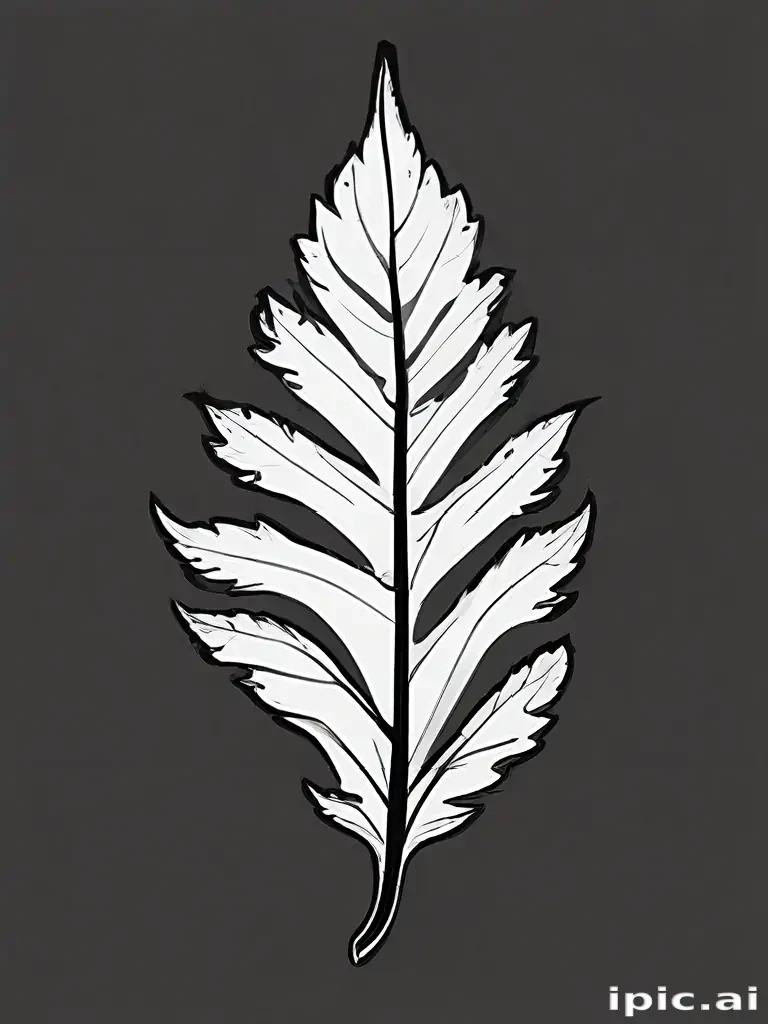 clipart of leaf black and white