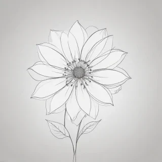 simple flower line art