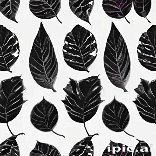 clipart of leaf black and white