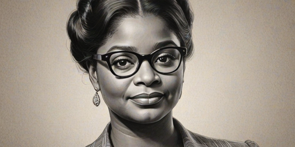 Splendid Octavia Spencer, pencil sketch, portrait of Beauteous woman 1940s in glasses, hair style beatnik, outline, clear lines, fine lines, 8k