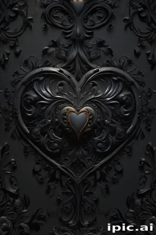 black wallpaper heart
