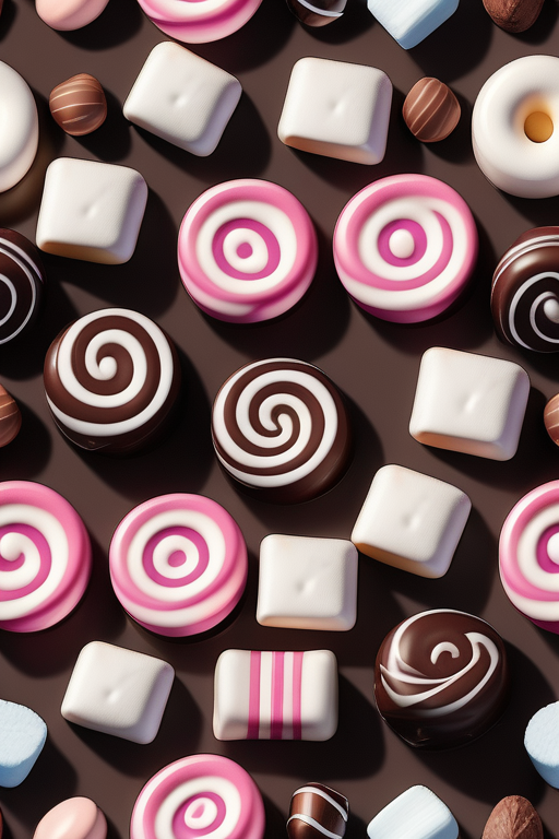 candy with chocolate and marshmallow