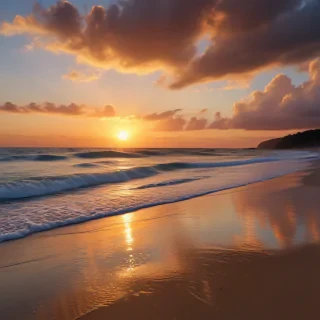 sun set on beach