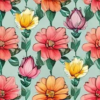 flower drawing with color
