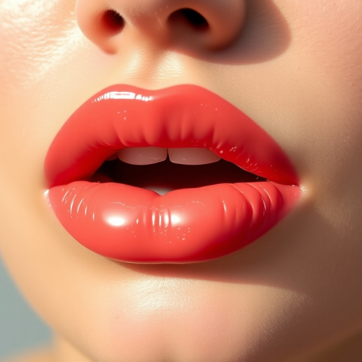 Sheer coral lip oil imparts a subtle tint and glossy finish, highlighting the lips' natural texture and creating a fresh, effortless appearance